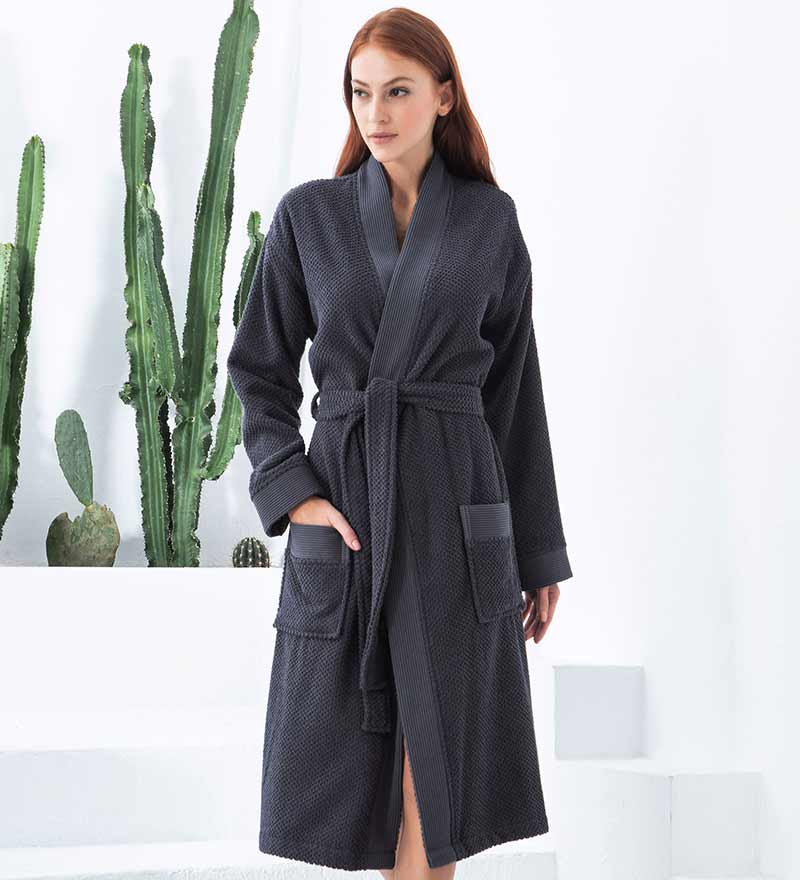 Women's Turkish Cotton Terry Cloth Kimono Robe-41