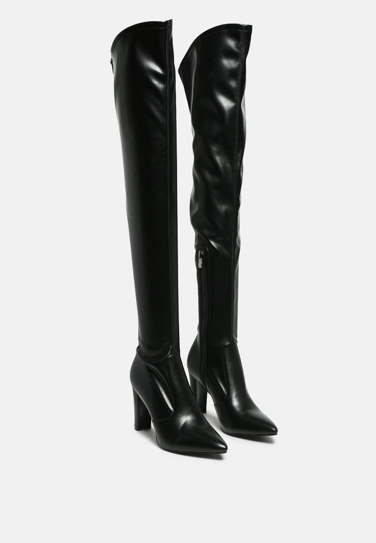 zade thigh high long boots in stretch patent pu-6