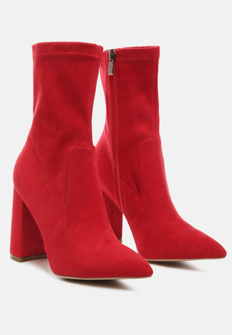 zahara faux suede block heeled boots-8