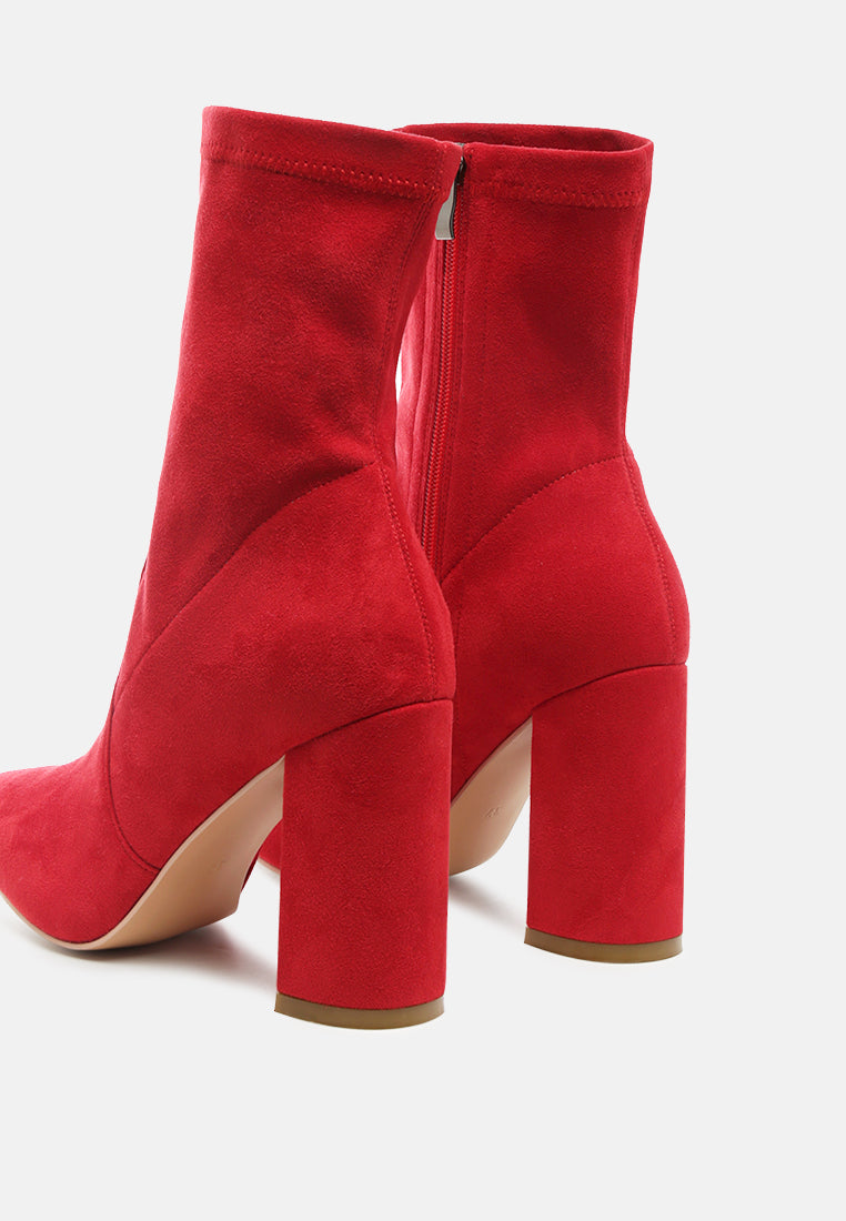 zahara faux suede block heeled boots-9