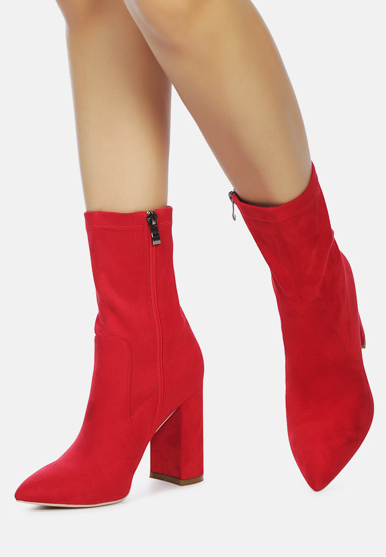 zahara faux suede block heeled boots-7